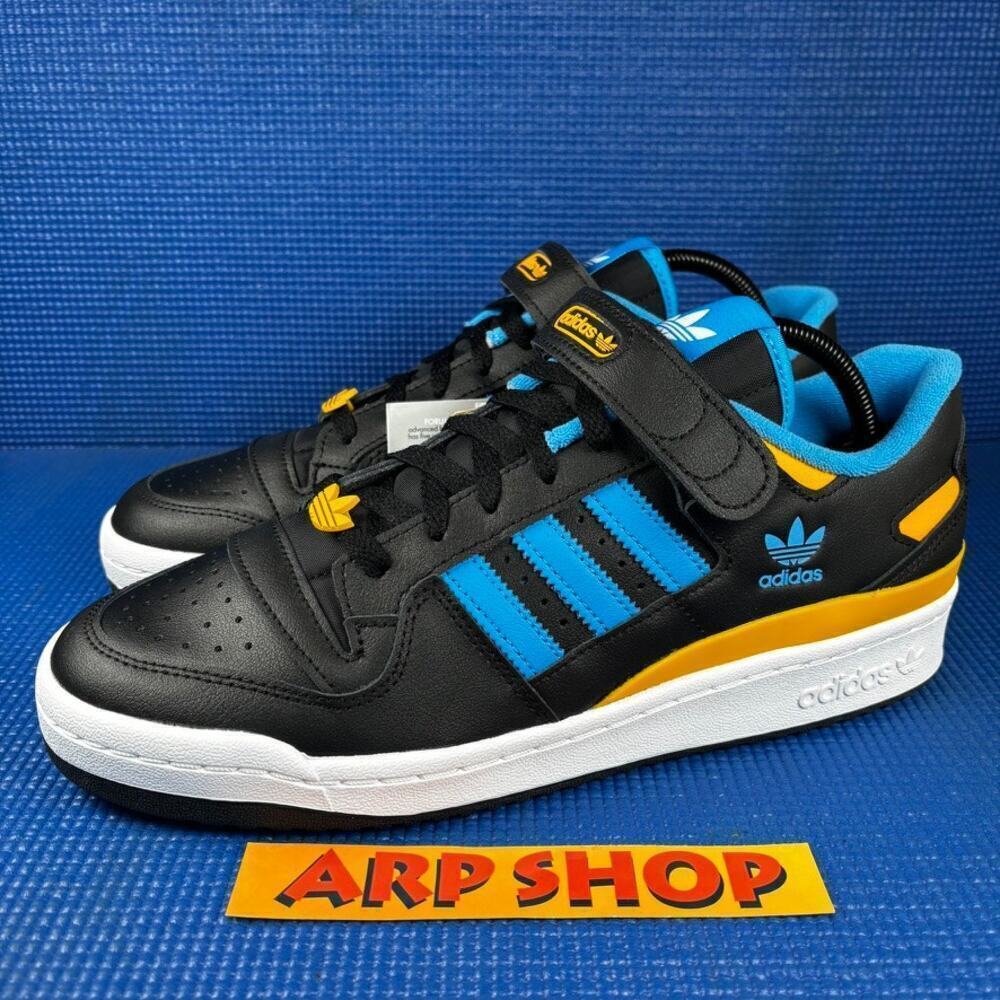 🔴 ADIDAS ORIGINALS FORUM LOW Men`s Size 10 Black Blue Basketball Shoes FZ5890